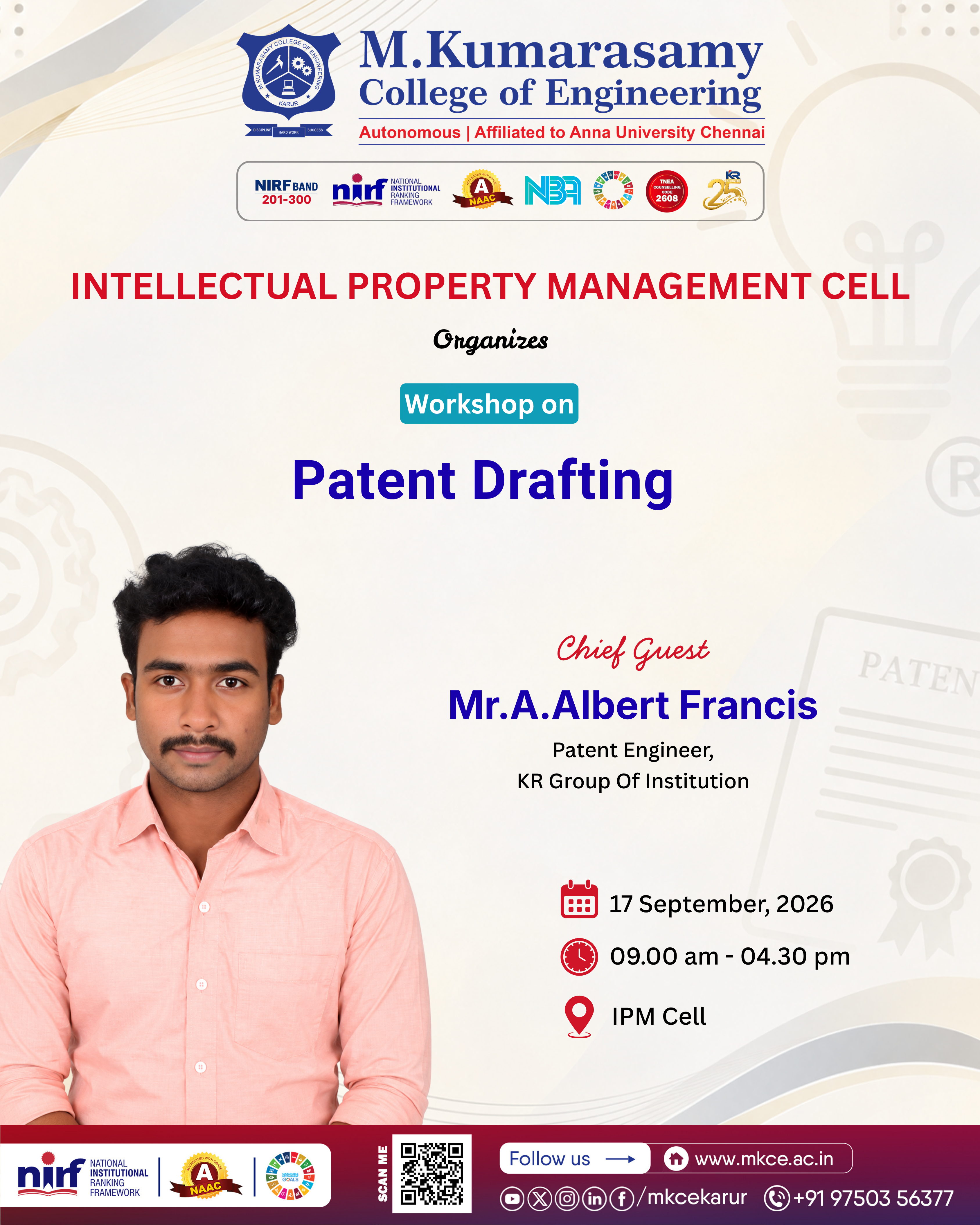 WORKSHOP ON PATENT DRAFTING | IPM CELL 